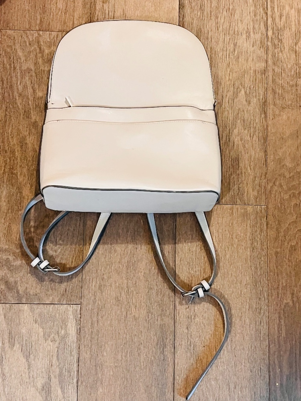Faux Leather Light Grey Travel Bag or Book Bag